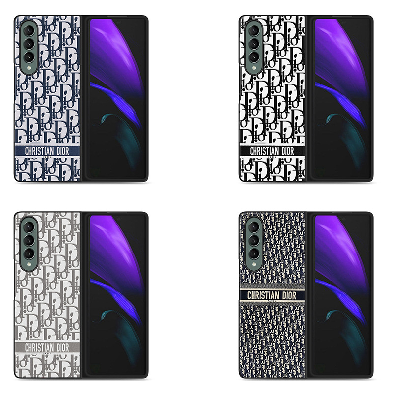 DIOR オブリーク革製Galaxy Z Fold 3 2 Galaxy Flip Z Flip3 5gケースカバー