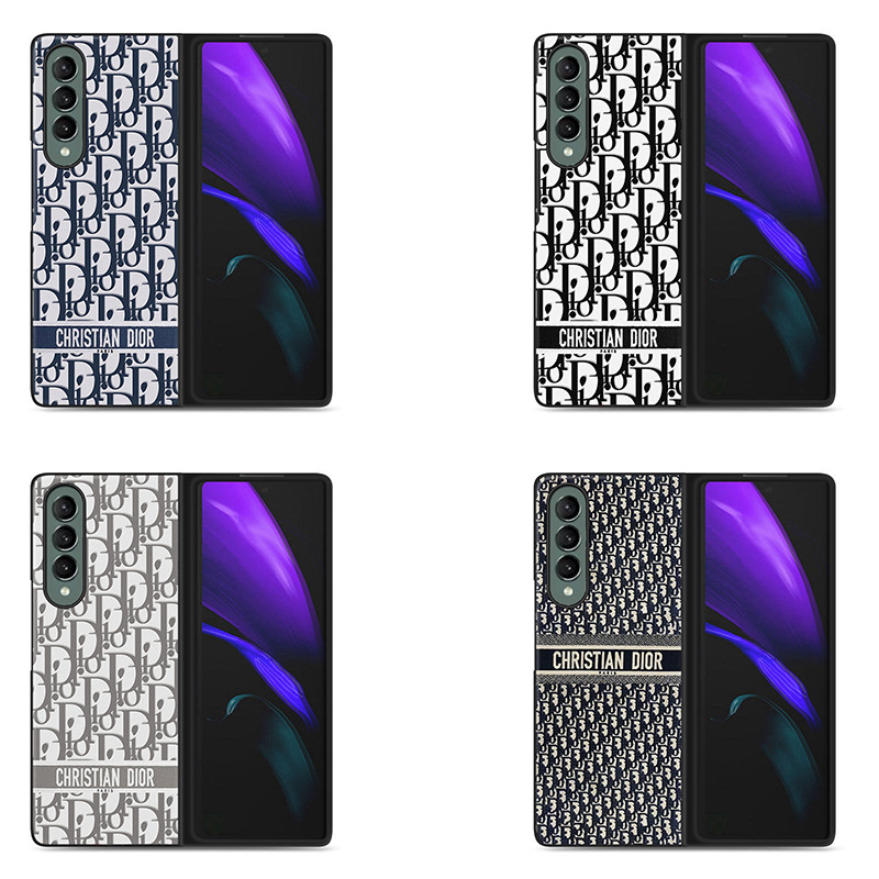 DIOR オブリーク革製Galaxy Z Fold 3 2 Galaxy Flip Z Flip3 5gケース