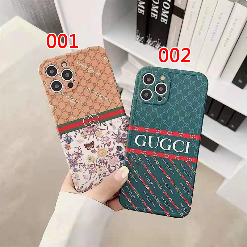 gucci＆Balenciaga ブランド　iphone 12ケース 耐衝撃 ジャケット型 ヒット防止