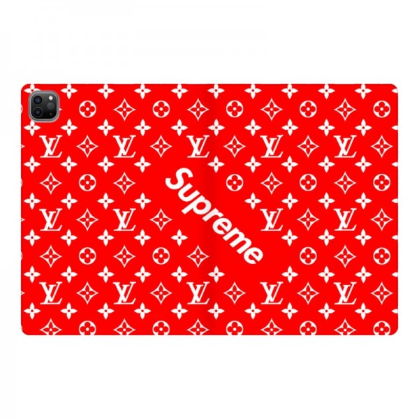 supreme+ルイヴィトンコラボ赤色ipad air4 ipad pro12.9/11 2020ケース ipad mini5/4/3/2/1 ipad air 3/2/1 iPad Pro10.5/9.7カバー 手帳型 メンズ レディース