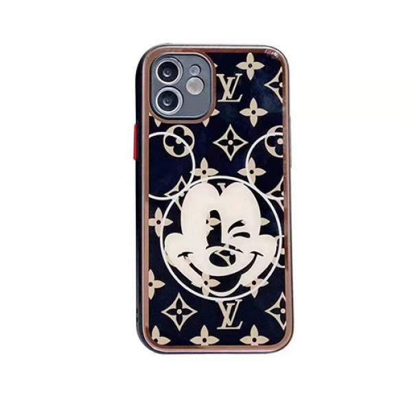 LV &Disneyコラボiphone 13/13 mini/13 pro maxケース 鏡面ガラス GUCCI ジャケット型シリコン製アイフォン12/12 pro max/11/se2カバー可愛いヴィトンハイブランド激安ケースIPHONE X/XS/XR/8/7カバー防塵 レディース高品質