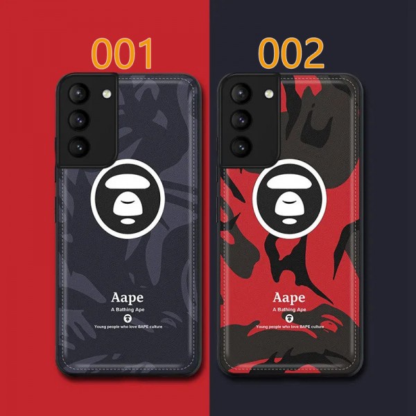 Aape 男女兼用人気ブランドGalaxy s21/s21ultra note20/s20+/s10ケース iphone12mini/12promaxケースブランドジャケット型 iphone xr/xs max/11proケース 高級 人気iphone x/8/7 plusケース大人気