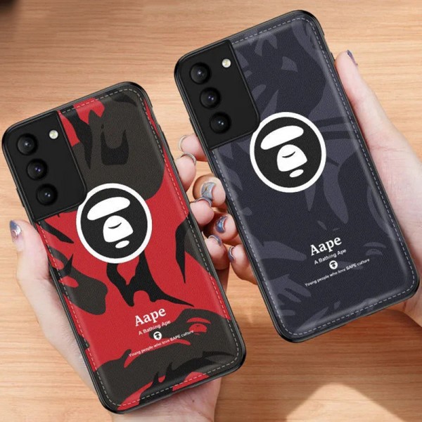 Aape 男女兼用人気ブランドGalaxy s21/s21ultra note20/s20+/s10ケース iphone12mini/12promaxケースブランドジャケット型 iphone xr/xs max/11proケース 高級 人気iphone x/8/7 plusケース大人気