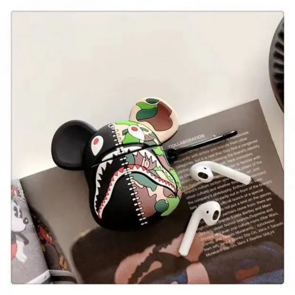 BAPE ブランドエアーポッズ プロ収納ケース 耐衝撃 落下防止Air pods1/2/3ケース保護 軽量Air pods 3/2/1ケースブランド