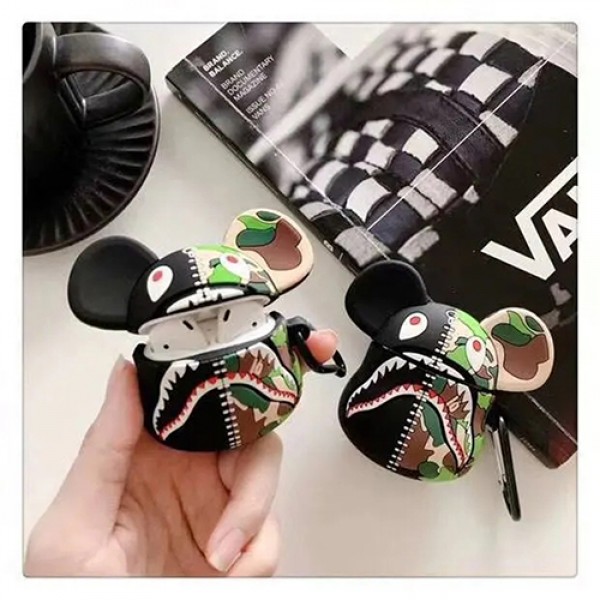 BAPE ブランドエアーポッズ プロ収納ケース 耐衝撃 落下防止Air pods1/2/3ケース保護 軽量Air pods 3/2/1ケースブランド