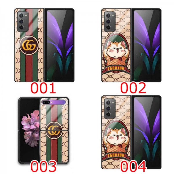 Gucci/グッチ ペアお揃い galaxy z fold 2/3/4ケース ハイブランド可愛い au レディース  おまけつきモノグラム galaxy Z Flip 4/3/2ケース ブランド