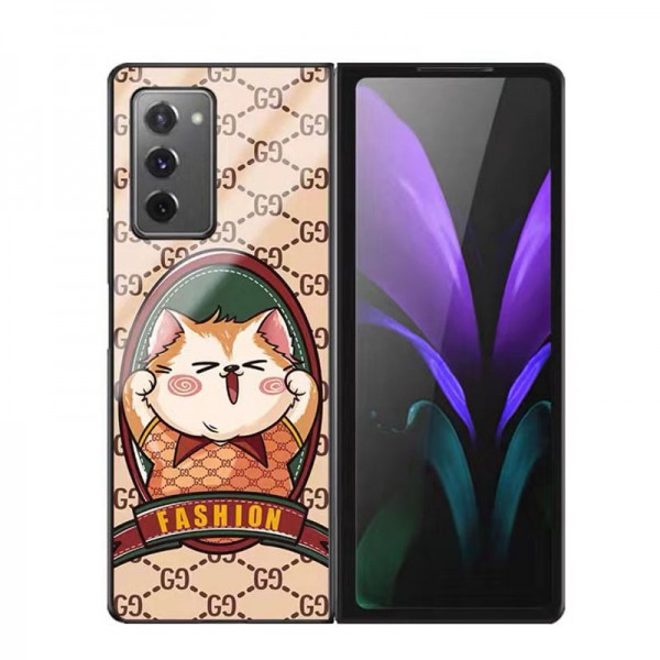 Gucci/グッチ ペアお揃い galaxy z fold 2/3/4ケース ハイブランド可愛い au レディース  おまけつきモノグラム galaxy Z Flip 4/3/2ケース ブランド