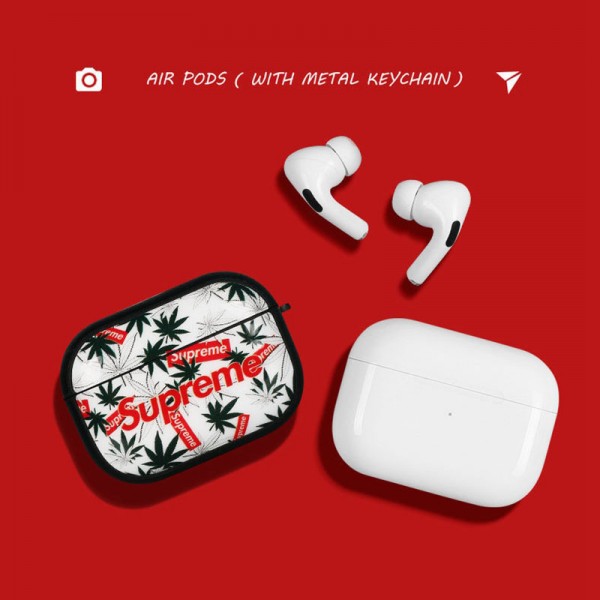 シュプリーム イキ ブランドエアーポッズ プロ収納ケースAir pods proケース保護 Air pods1/2/3ケース 耐衝撃 Air pods proケース 防塵 落下防止