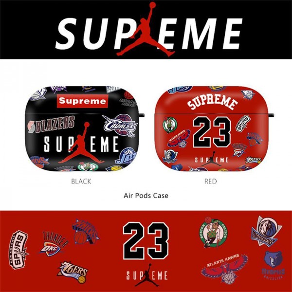 Supreme x Jordanブランドエアーポッズ プロ収納ケース 耐衝撃 Air pods 3/2/1ケースブランドAir pods proケース 防塵 落下防止