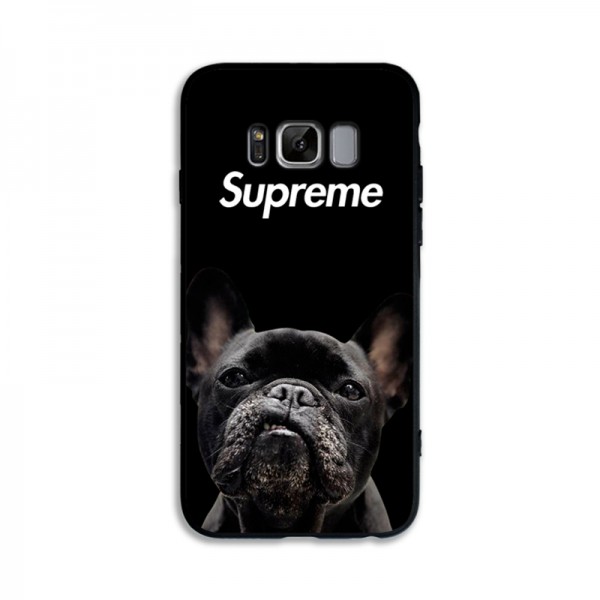 supreme iPhone xs max/xrケース シュプリーム iphone xs/xスマホケース ブランド galaxy s10/a30/s9/s8plus/s10e/s10+ケース Iphone6/6s/se2カバー ジャケット xperia xz2x/xz1/xzsケースブサカワ犬絵柄 ストラップ付き
