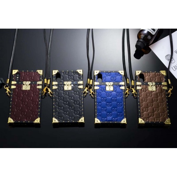 Gucci アイトランクiphone 12/12 pro/12 mini/12 pro maxブランドgucci iPhone xs/xs plusケース グッチ Iphone9/x/8/7 plusスマホケース Iphone6/6s Plus Iphone6/6sカバー ジャケット ストラップ付き 箱デザイン