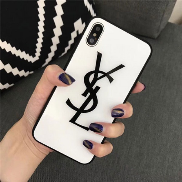 YSL iPhone 12/12 pro max xperia 5/1/10 ii ケース galaxy s10/s20+ huawei p30 iPhone xs/xs plus/xr/11 proケース イヴサンローラン Iphone x/8/7 plusスマホケース galaxys20/s9/s10 plusケースブランド Iphone6/6s Plus Iphone 11 pro max/6/6s/se2カバー ジャケット 簡約 アクリル製