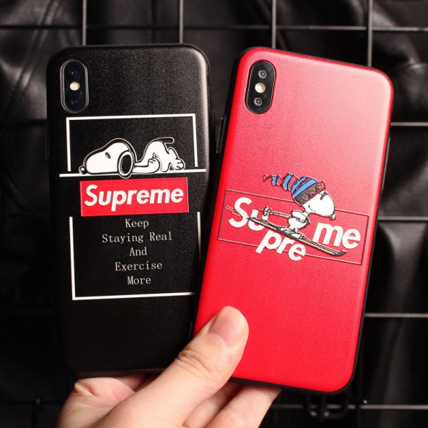 supreme iPhone xc/xsケース シュプリーム Iphonexs/12pro/se2/8/7 plusスマホケース ブランド Iphone6/6s Plus Iphone6/6sカバー ジャケット スヌーピー絵柄