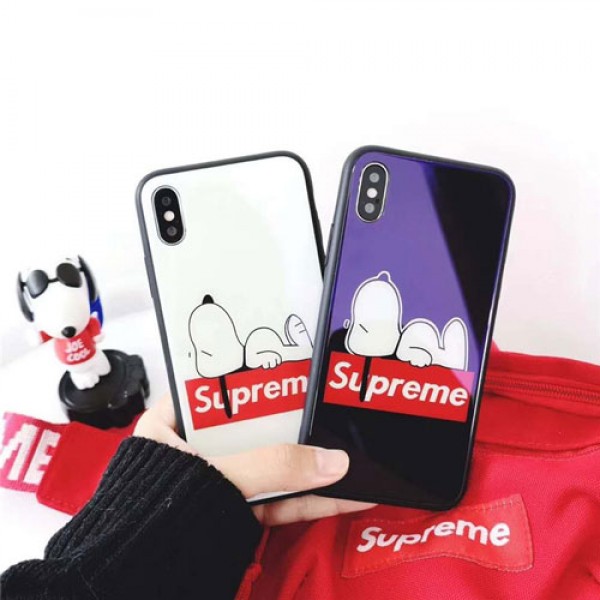 supreme snoopyコラボiPhone 12/12 mini/12 pro max  xperia 5/1/10 ii 5/8 /ace/xz2/xz3ケース galaxy note20/note20 ultra iPhone11/11pro max/xr/xs max/xsケース シュプリーム iphone x/8/7スマホケース ブランドIphone6/6s Plusカバー ジャケット スヌーピー 可愛