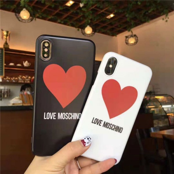 moschino iPhone xr/xs max/xsケース モスキーノ iphone x/8/7/se2スマホiphone 12 2020ケース ブランド Iphone6/6s Plus Iphone6/6sカバー ジャケット 心絵柄