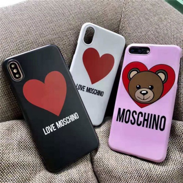 moschino iPhone xr/xs max/xsケース モスキーノ iphone x/8/7/se2スマホiphone 12 2020ケース ブランド Iphone6/6s Plus Iphone6/6sカバー ジャケット 心絵柄