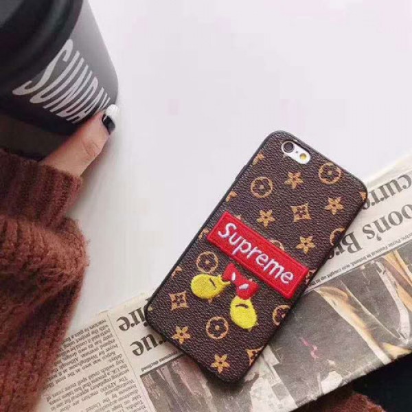 supreme iPhone 12/12pro/xr/xs max/xsケース ルイヴィトン iphone 11/11pro max/se2/8/7スマホケース ブランドlv Iphone6/6s Plus Iphone6/6sカバー ジャケット 刺繍絵柄
