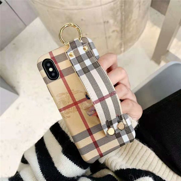 Burberry iPhone 12/12pro/12promaxケース バーバリー iphone x/8/7スマホケース ブランドIphone6/6s Plusカバー ジャケット カード入れ ハンドベルト付き