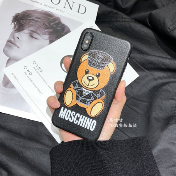 moschino iphone12/12mini/12pro/12promaxケース モスキーノ iphone x/8/7/se2/11proスマホiphone 12 2020ケース ブランド iPhone xr/xs max/xsカバー ジャケット 熊絵柄