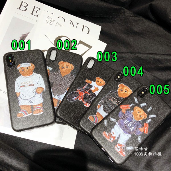 supreme iphone 12 2020ケース ルイヴィトン iphone x/se2/8/7スマホケース ブランドgucci Iphone6/6s Plus Iphone6/6sカバー ジャケット 熊絵柄