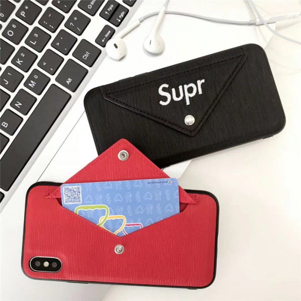 supreme iPhone 12/12pro/12promaxケース シュプリーム iphone x/se2/8/7スマホケース ブランド Iphone6/6s Plusカバー ジャケット 封筒デザイン カード入れ