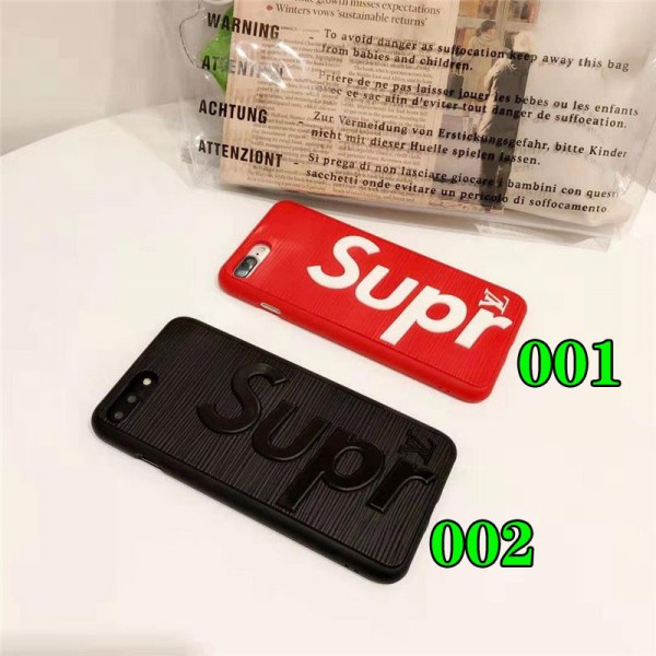 supreme xヴぃドン コラボ iphone xr/xs maxケース ブランド新品iphone 10/xケース 浮き彫り 英文字 アイフォン se2/8/7 plusケースファッションカップル