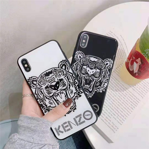 ケンゾー kenzo iphone xr/xs maxケース 虎頭付き アイフォン xs/xケース ブランドカッコイイ iphone se2/8/7 plusケースファッションオシャレ 人気ペア