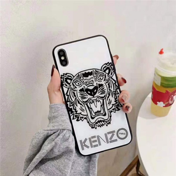 ケンゾー kenzo iphone xr/xs maxケース 虎頭付き アイフォン xs/xケース ブランドカッコイイ iphone se2/8/7 plusケースファッションオシャレ 人気ペア