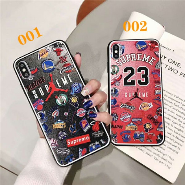 supreme xジョーダン iphone 11/11 pro/xr/xs maxケース スポーツ風 ブランドアイフォンxs/xケース 個性NBAプリント iphone se2/8/7 plusケースオシャレ 男女兼用