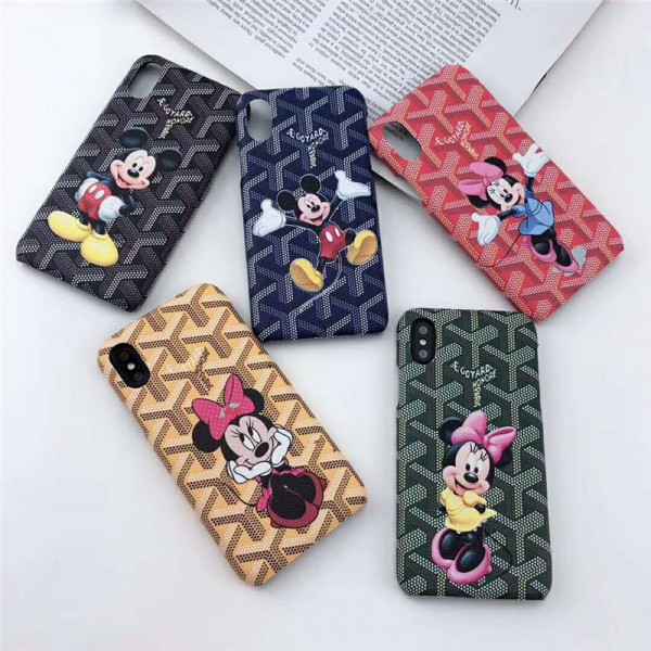 Goyard ゴヤール Galaxy s10/s10+/a30ケースキャラクター 付き Galaxy s9ケースブランド iphone xr/xs maxケース ダンボミッキーkaws アイフォン x/12pro max/8/7 plusケース人気オシャレメンズレディース