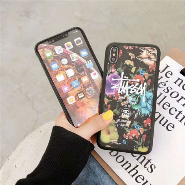 ステューシー stussy Galaxy s10/s10plusケース ブランド個性 galaxy s10e/A30Aケース iphone xr/xs max/se2ケース花柄オシャレ アイフォン 8/7 plusケース メンズレディース兼用