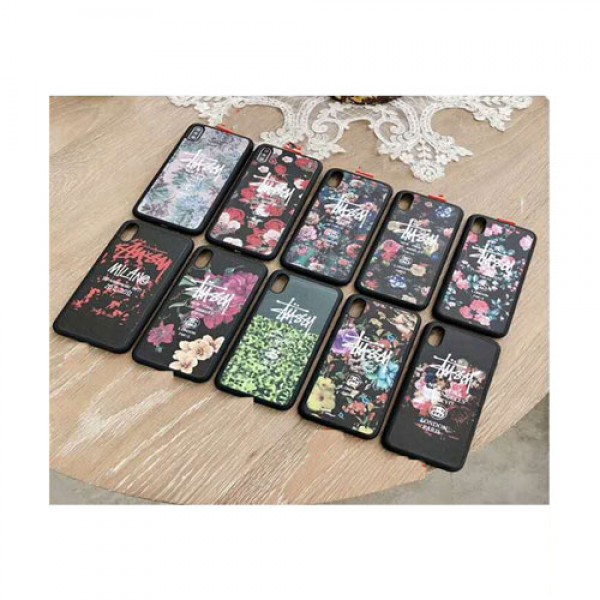 ステューシー stussy Galaxy s10/s10plusケース ブランド個性 galaxy s10e/A30Aケース iphone xr/xs max/se2ケース花柄オシャレ アイフォン 8/7 plusケース メンズレディース兼用