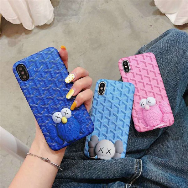 ゴヤール KAWS iphone xr/xs maxケース ブランド 個性 iphone x/xsケース 人気アイフォン se2/8/7 plusケース ファッション薄型カバー 男女兼用