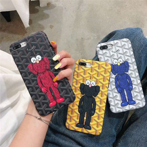 ゴヤール KAWS iphone xr/xs maxケース ブランド 個性 iphone x/xsケース 人気アイフォン se2/8/7 plusケース ファッション薄型カバー 男女兼用