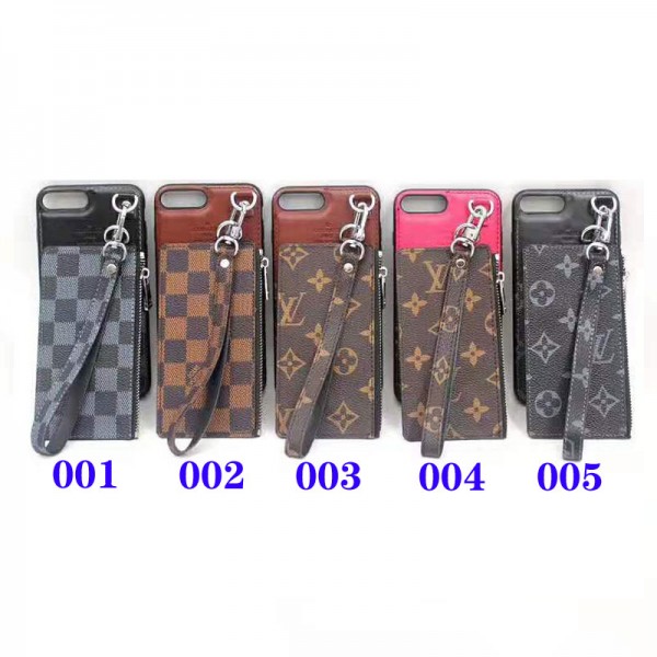 Lv/ルイヴィトン iphone 12/12 mini/12 pro/12 pro max ルイヴィトン iphone xr/xs maxケース iphone 11/xi/11Rケースブランド お洒落モノグラムダミエiphone x/8/7 plusケースストラップ カードポケット付き