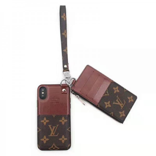 Lv/ルイヴィトン iphone 12/12 mini/12 pro/12 pro max ルイヴィトン iphone xr/xs maxケース iphone 11/xi/11Rケースブランド お洒落モノグラムダミエiphone x/8/7 plusケースストラップ カードポケット付き