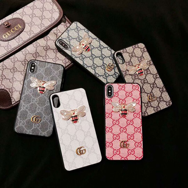 Gucci/グッチ iphone 12/12 pro/12 pro max/12 miniグッチ iphone 11/11pro maxケース ブランド iphone xr/xs maxケースGalaxy s10/s10+ケース 可愛い蜜蜂付き アイフォンx/8/7 plusケース ファッション大人気 新品