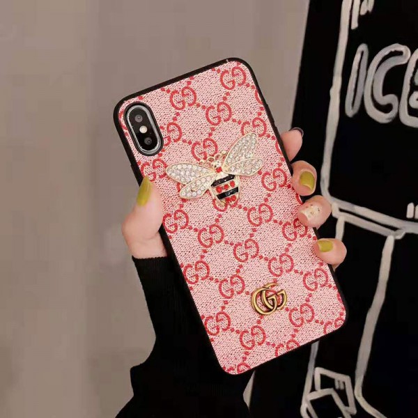 Gucci/グッチ iphone 12/12 pro/12 pro max/12 miniグッチ iphone 11/11pro maxケース ブランド iphone xr/xs maxケースGalaxy s10/s10+ケース 可愛い蜜蜂付き アイフォンx/8/7 plusケース ファッション大人気 新品