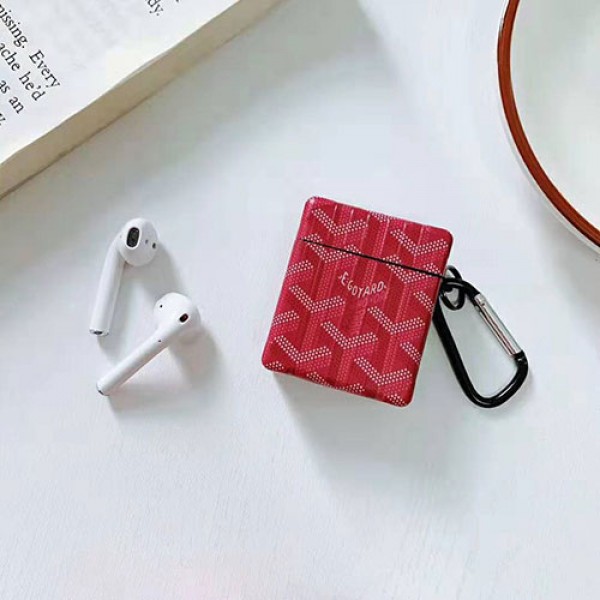 ゴヤール Airpods proケース ブランドエアーポッズプロケースAirpods 2/1世代ケースgoyard 紛失防止 落下防止 フック付き 携帯便利