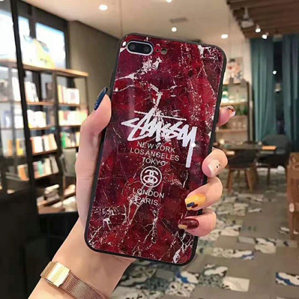 ステューシー iphone12/12pro maxケース ブランドstussy iphone xr/xs maxケース 潮流個性 アイフォン x/8/se2/7 plus/11proケースオシャレ大理石紋