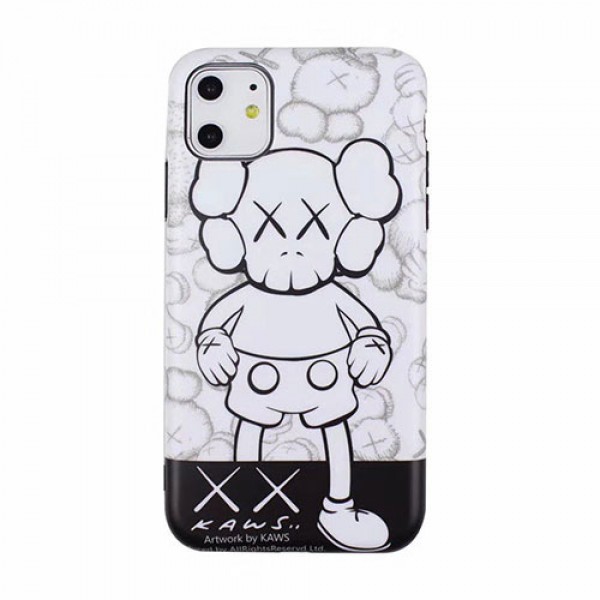 KAWS ペアお揃い アイフォン11ケース iphone xs/x/12/12pro maxケースファッション セレブ愛用 iphone11/11pro max/se2ケース 激安アイフォンiphone x/8/7 plusケース ファッション経典 メンズシンプル  ケース ジャケット