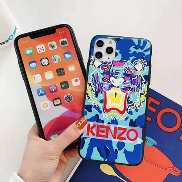 ケンゾーKENZO iphone11/11pro maxケースブランドiphone xr/xs/xs maxケース虎頭付き iphone x/10/8/se2/7 plusケースファッション カッコイイ