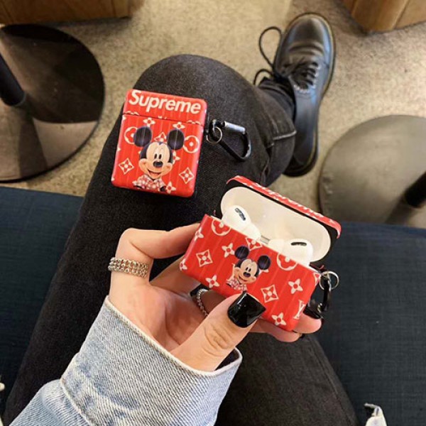 ルイヴィトン Supreme シュプリーム disney ディズニーコラボ モノグラム iphone11/11pro/12pro max/se2ケース ブランドAirpods pro3ケース メンズ レディースAir pods 3/2/1ケースブランド Air pods proケース 防塵 落下防止