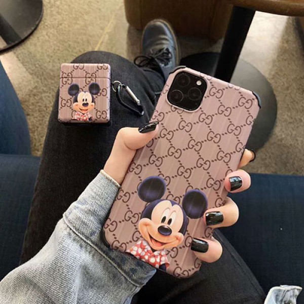 Gucci グッチ Disney ディズニーコラボ ブランド iphone12/12pro maxケース かわいいペアお揃い アイフォン11ケース iphone xs/x/8/7ケースiphone xr/xs max/11proケースブランドアイフォン12カバー レディース バッグ型 ブランド