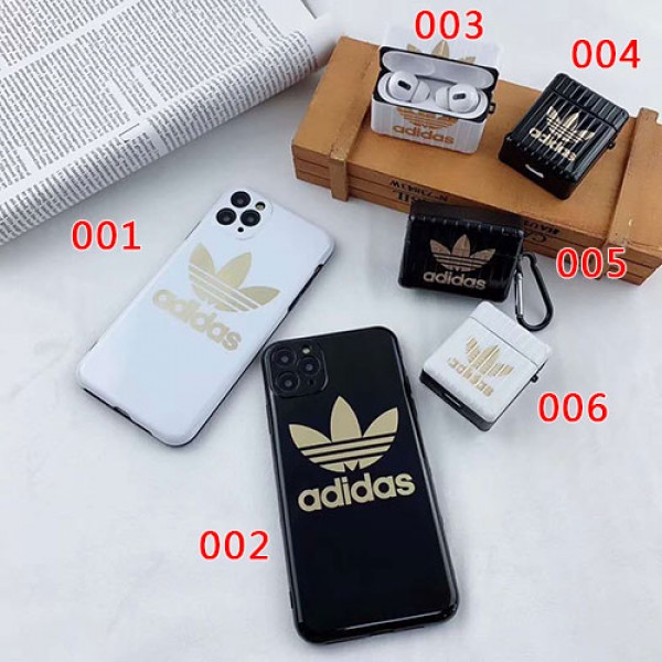 Adidas アディダスiphone12/12pro Air pods 3/2/1 ペアお揃い アイフォン11ケース iphone xs/x/8/7ケースレディース アイフォンiphone xs/12/8 plus/se2ケース おまけつきiphone xr/xs max/11proケースブランドアイフォン12カバー レディース バッグ型 ブランド Air pods proケース 防塵 落下防止