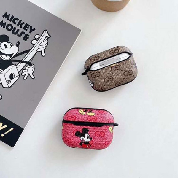  Gucci グッチ Disney ディズニーコラボ ブランドエアーポッズ プロ収納ケースAir pods1/2/3ケース 耐衝撃 落下防止Airpods pro3ケース メンズ レディースAir pods proケース保護 軽量