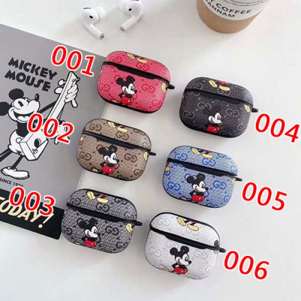  Gucci グッチ Disney ディズニーコラボ ブランドエアーポッズ プロ収納ケースAir pods1/2/3ケース 耐衝撃 落下防止Airpods pro3ケース メンズ レディースAir pods proケース保護 軽量