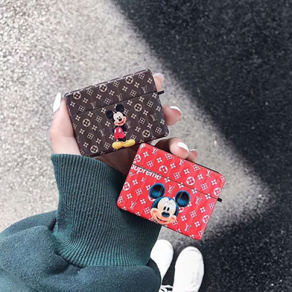 Lv/Gucci disneyディズニーコラボ  ブランドエアーポッズ プロ収納ケースAirpods pro3ケース メンズ レディースAir pods 3/2/1ケースブランド Air pods proケース 防塵 落下防止