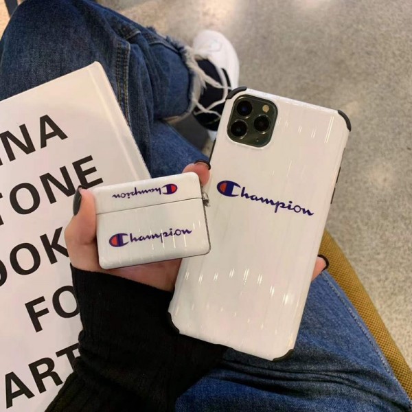 Champion チャンピオン iphone 12/12pro/12Promaxケースブランドモノグラム iphone11/xr/xs max/8plus/6ケース ブランドAir pods1/2/3ケース 耐衝撃 落下防止 Air pods proケース 防塵 