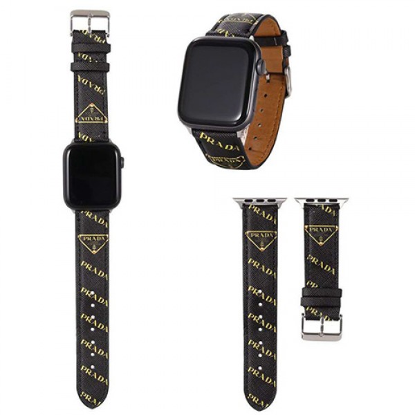 プラダパロディ風アップル ウォッチ バンド prada Apple Watch8/7/6/5/4/3/2/1/seバンド 革 apple watch 交換ベルトメンズレディース本革高級：38mm、40mm、42mm、44mm